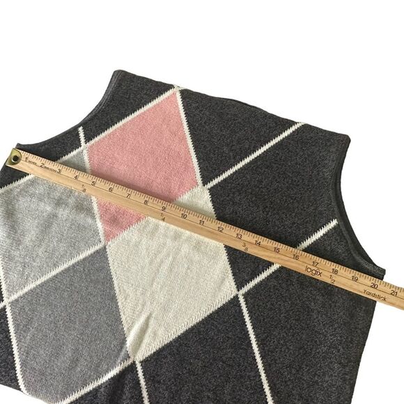 Liz Claiborne Sweater Vest Size L Petite‎ Knit Argyle Preppy Golf Granny - Picture 11 of 13